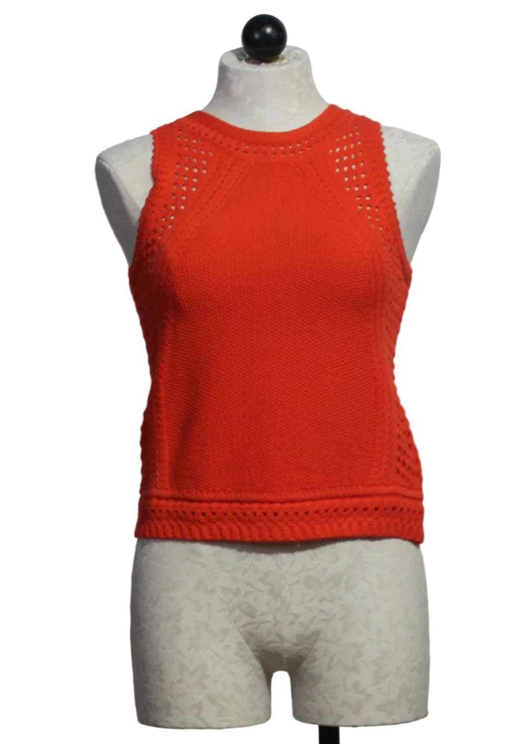 Red Sleeveless River Sweater by Melissa Nepton