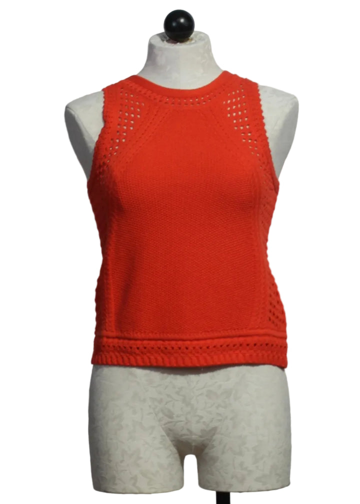 Red Sleeveless River Sweater by Melissa Nepton