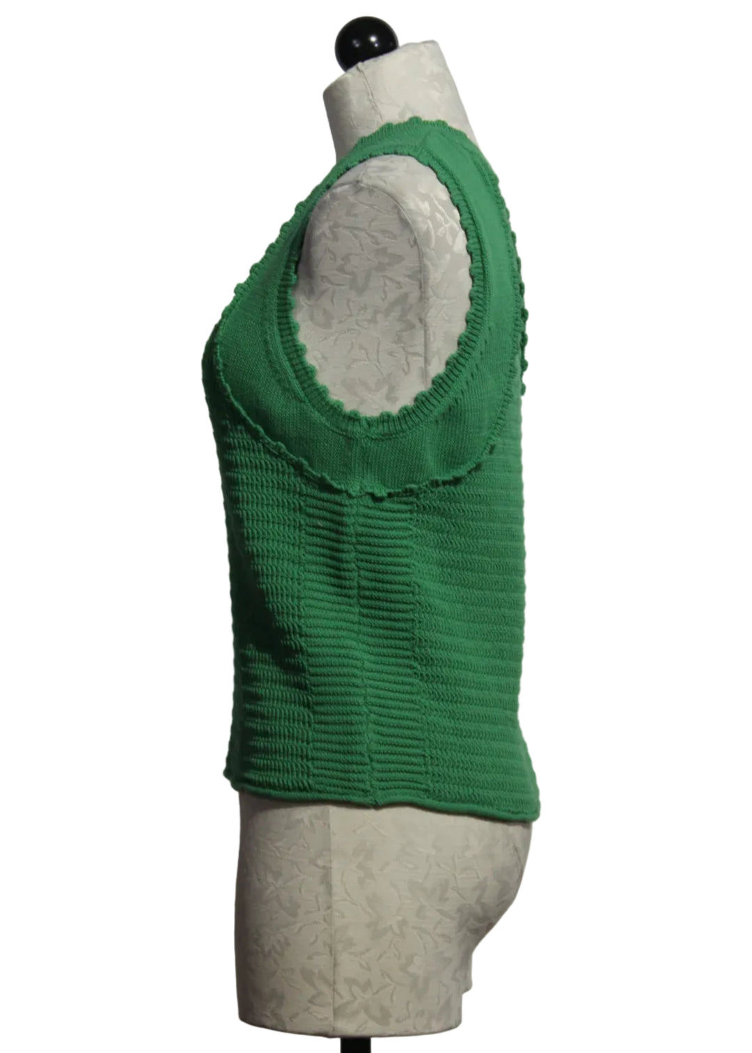 side view of Cactus Green Cosmo Sweater by Melissa Nepton