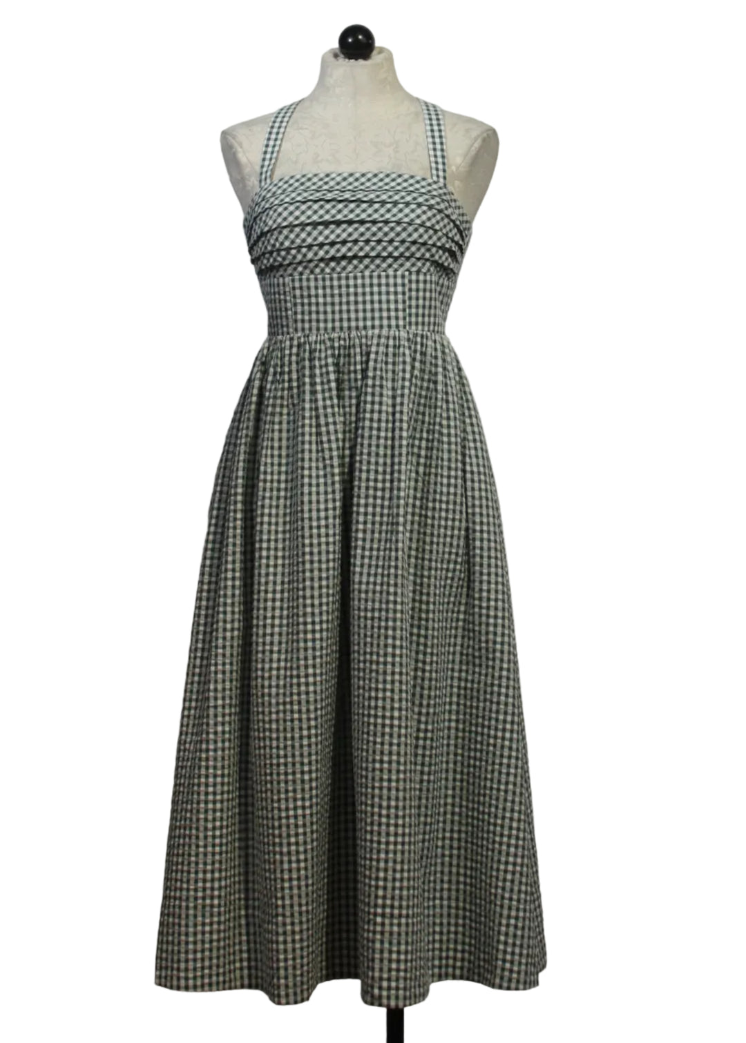 Moss colored Chalmers Halter Midi Dress by Cartolina