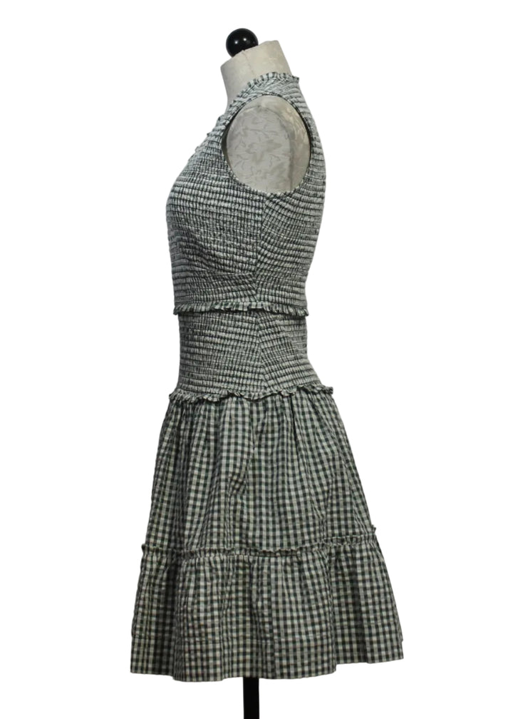 side view of Cartolina Rhett Mini Dress in Moss