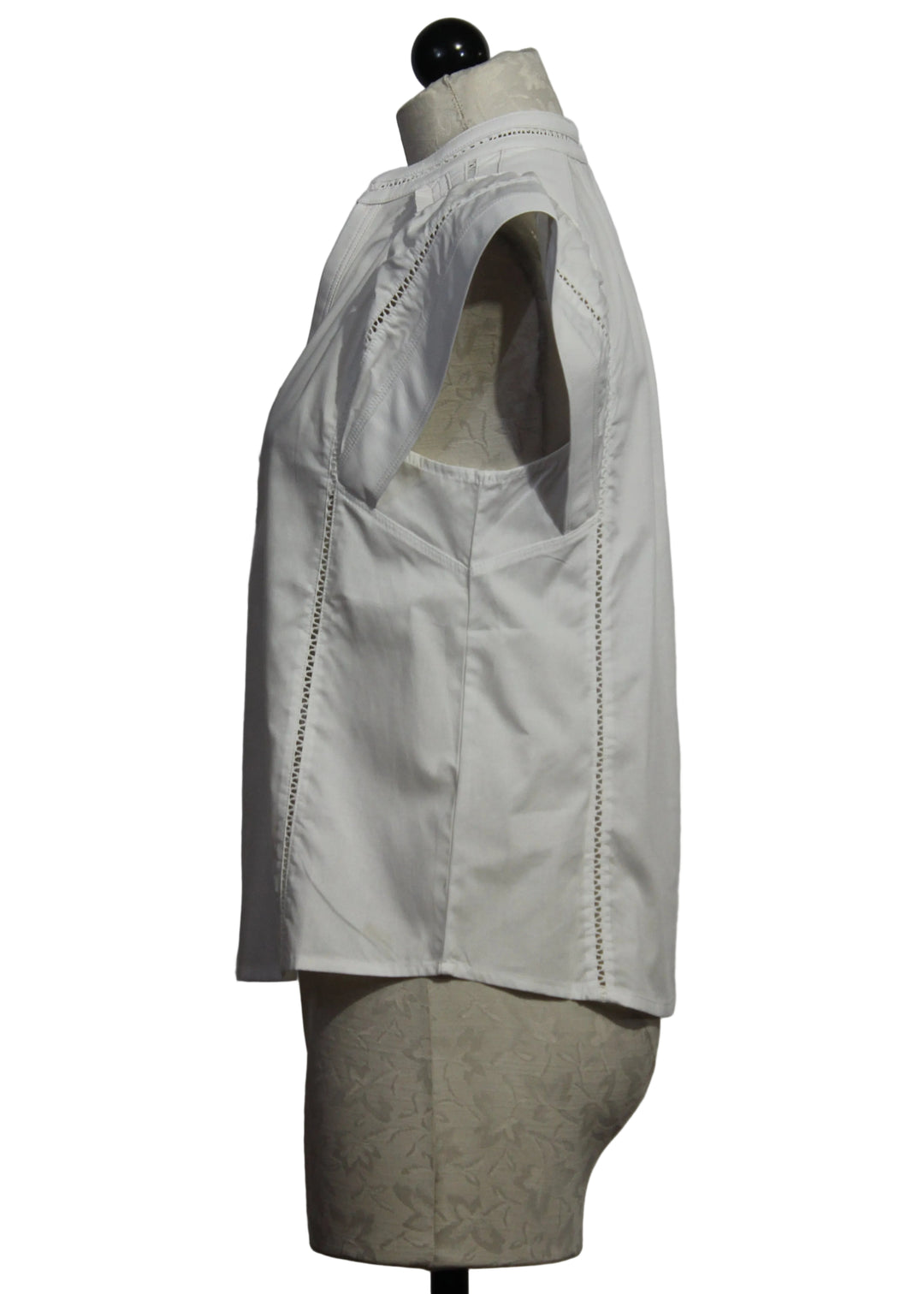side view of Off-White Mana Blouse by Melissa Nepton