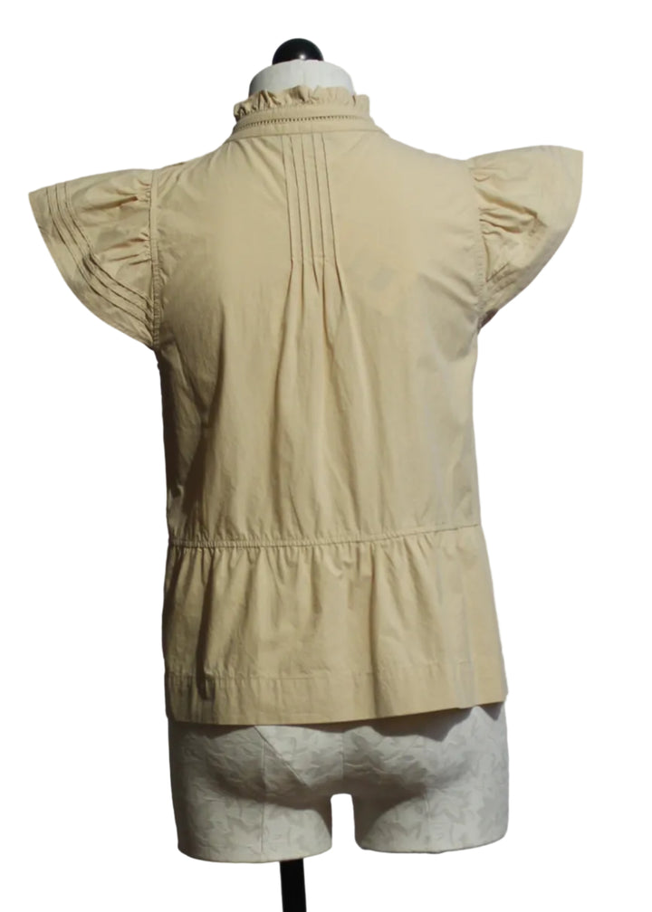 back view of Light Beige Crissy Tie Front Top by Melissa Nepton