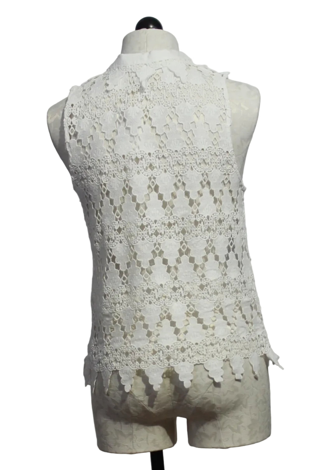 back view of Off-White Violette Sleeveless Shirt by Melissa Nepton