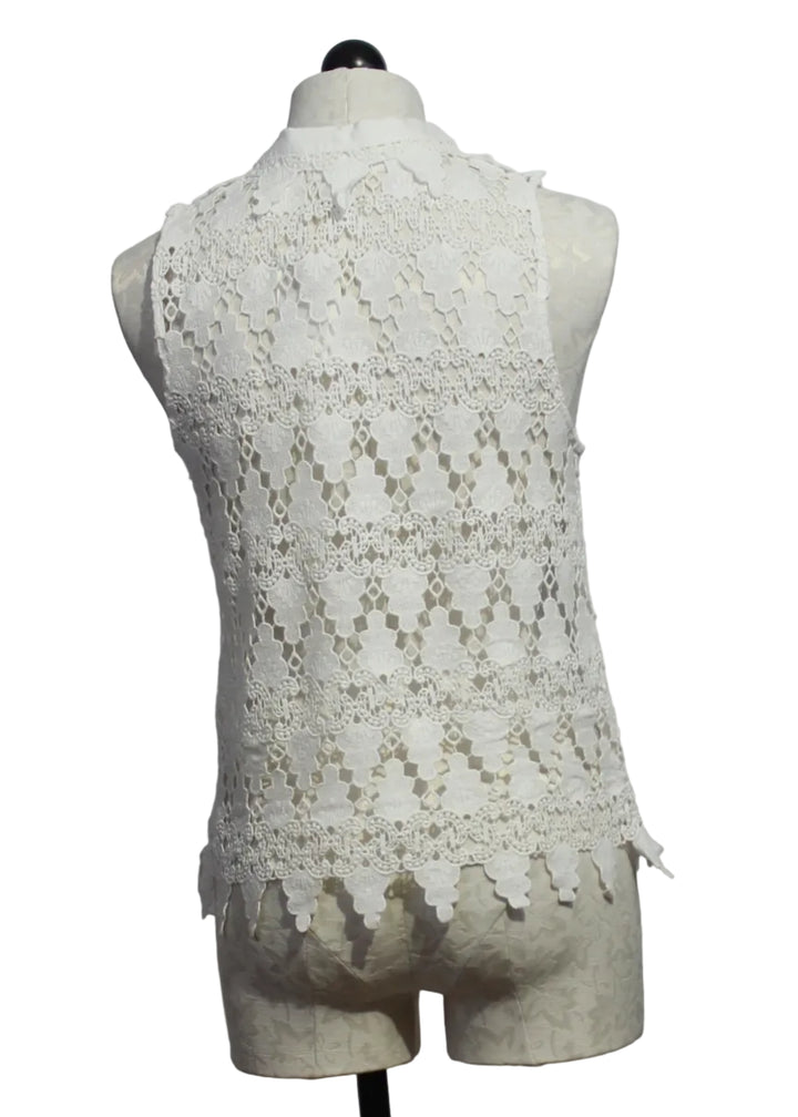 back view of Off-White Violette Sleeveless Shirt by Melissa Nepton