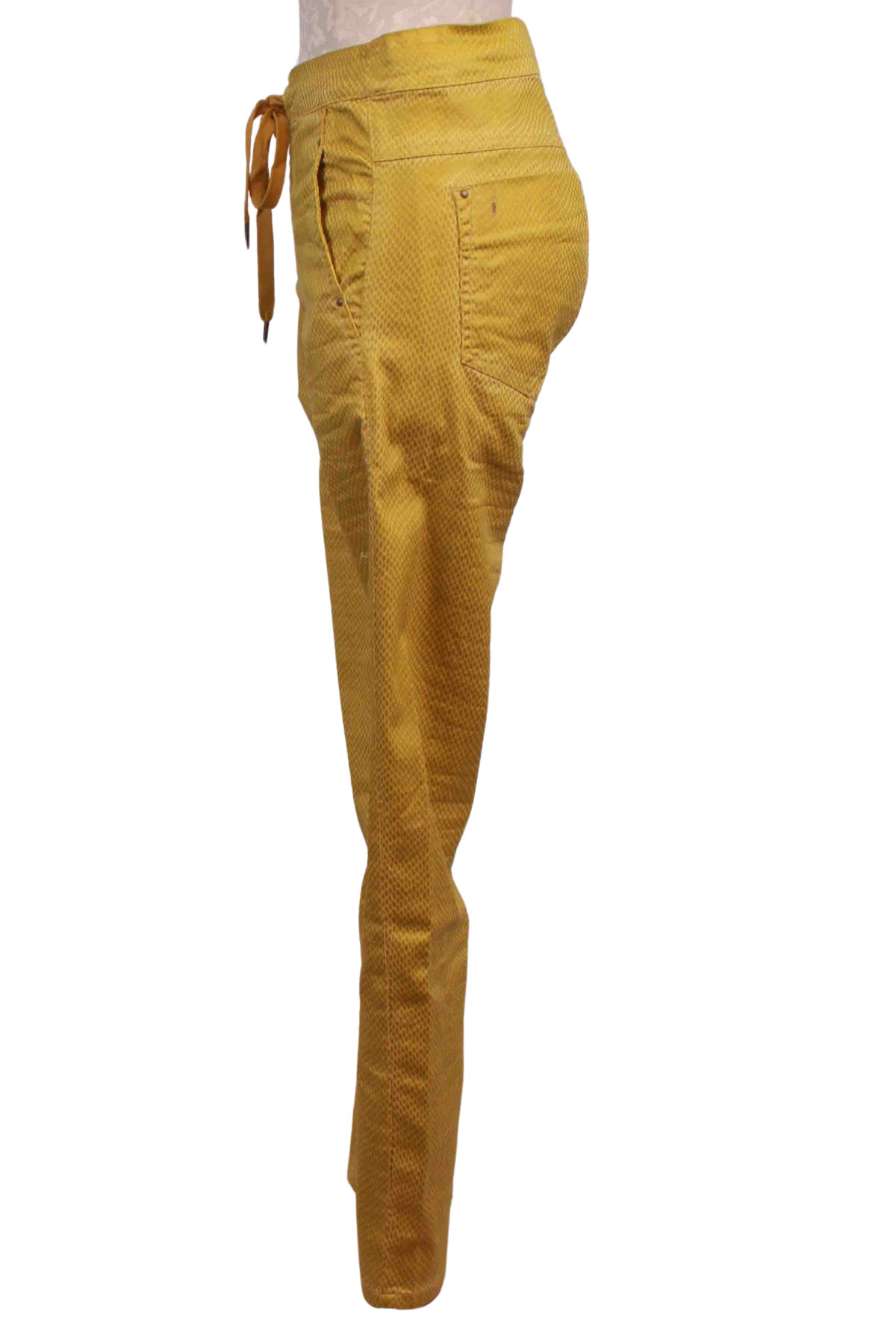 Side view of Honey Drawstring Waist Straight Leg Jean by Alembika