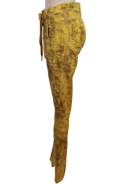 side view of Citron Drawstring Waist Straight Leg Jean by Alembika