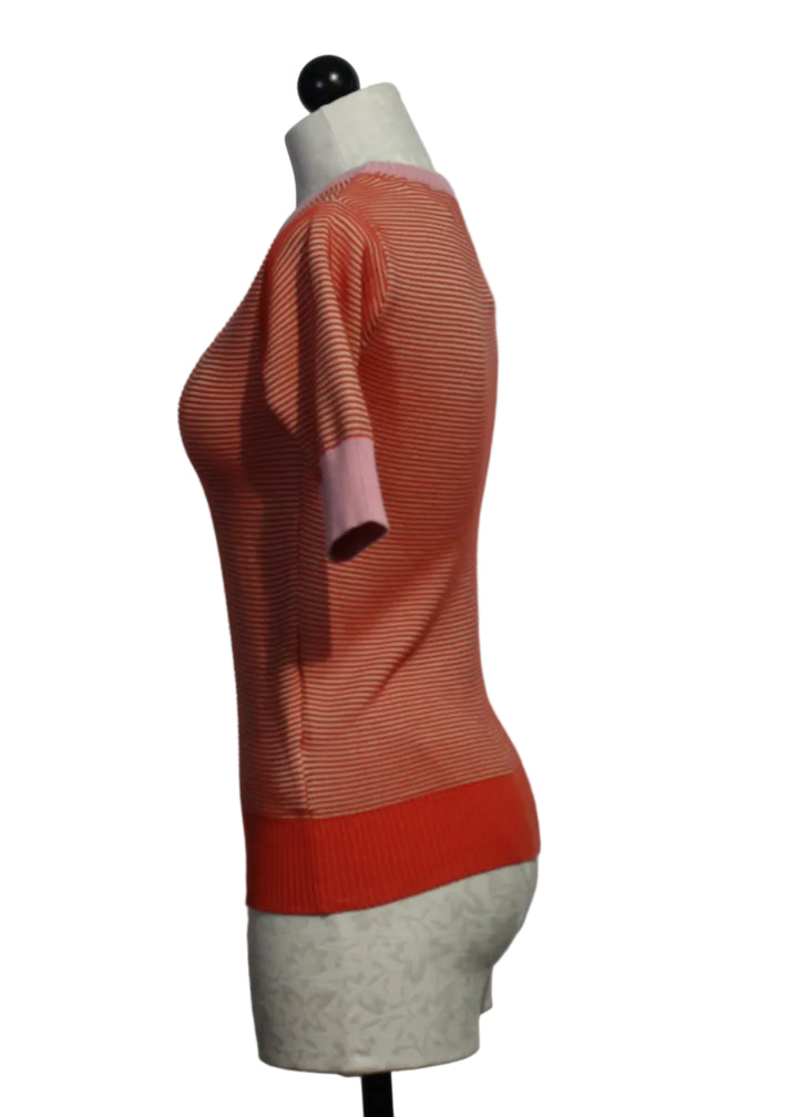 side view of Orange Muike GOTS Sweater by SKFK