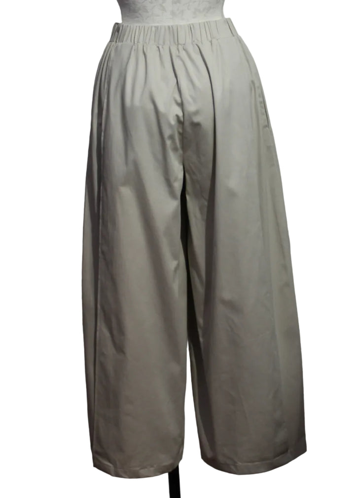 back view of Aine GOTS Trouser by SKFK in Beige