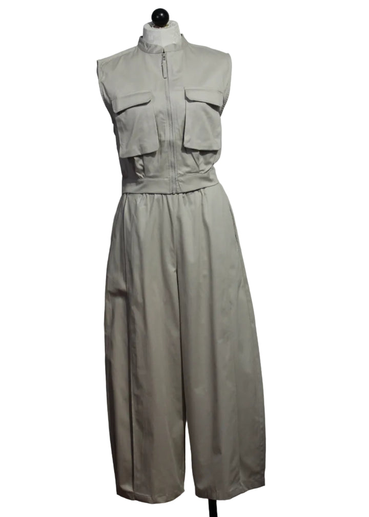 Aine GOTS Trouser by SKFK in Beige  paired with the Bea GOTS Shirt by SKFK in Beige