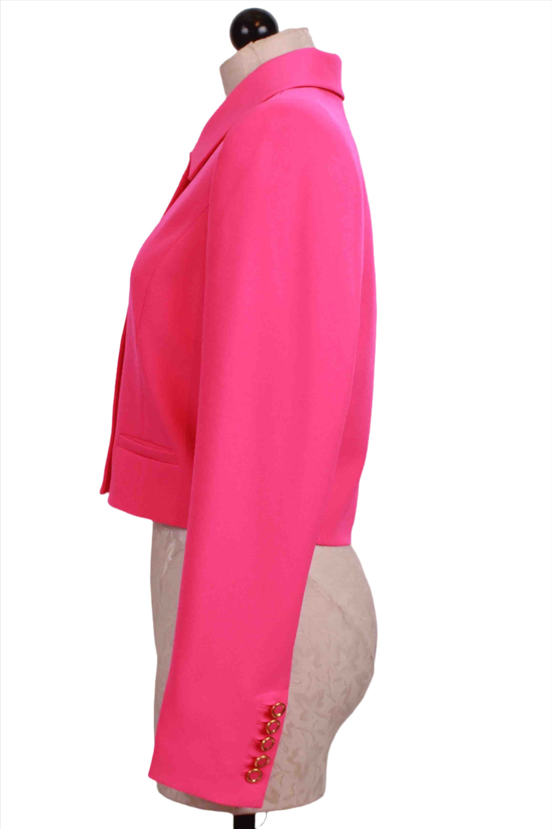 side view of Magenta Colored Oliver Crepe Blazer by Generation Love