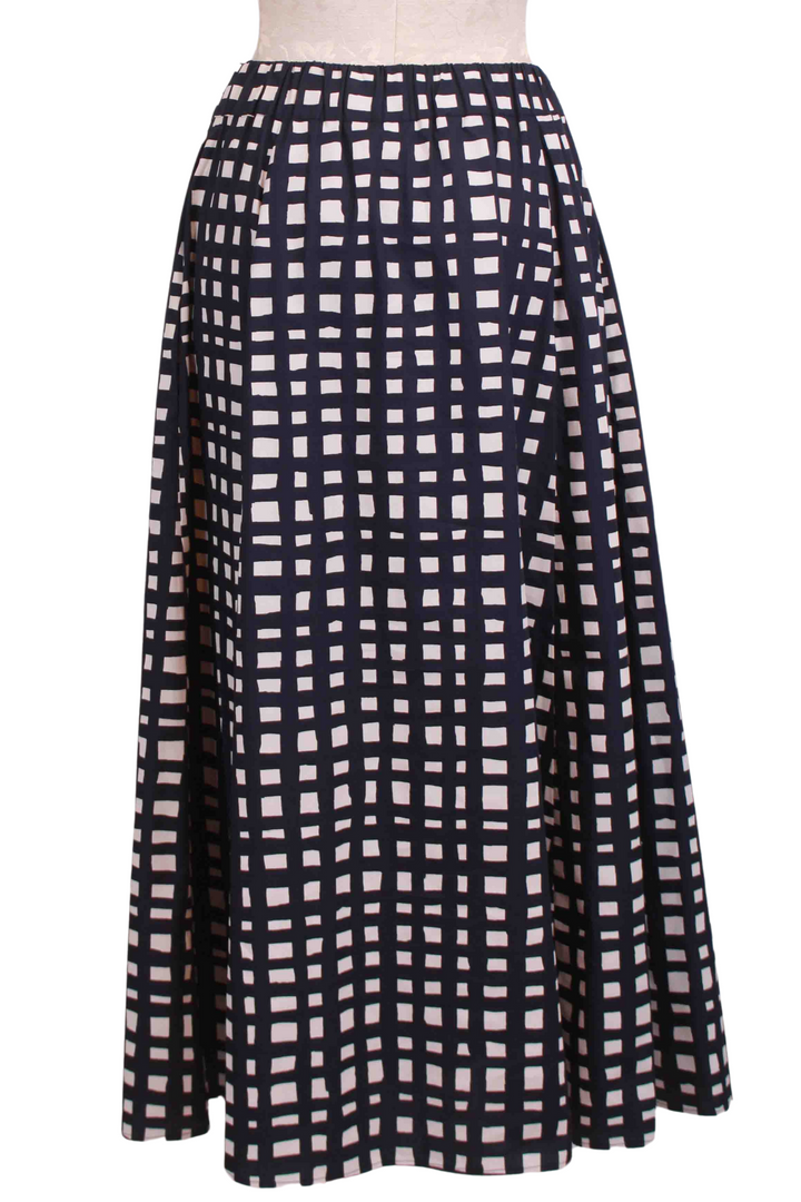 Marine and White Basketweave Sasha Skirt by Marie Oliver