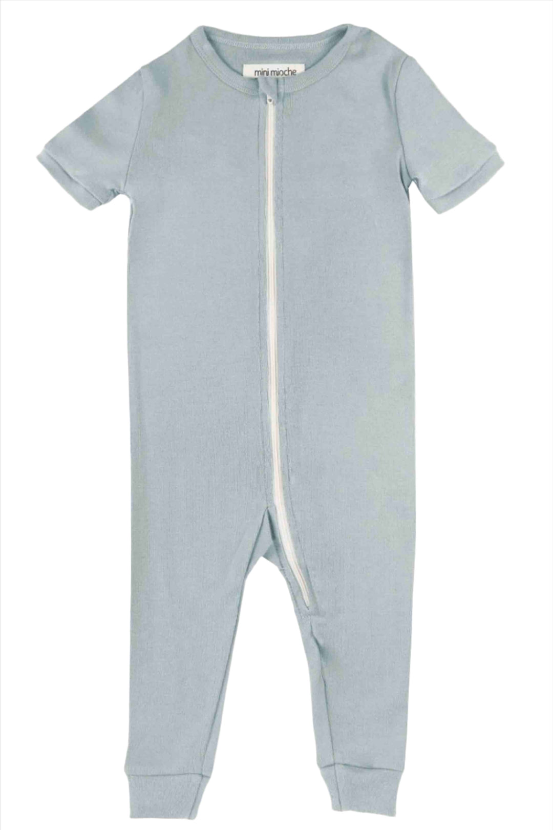 Sky colored Dreamy Shortie (Short Sleeve) Sleeper Romper by Mini Mioche