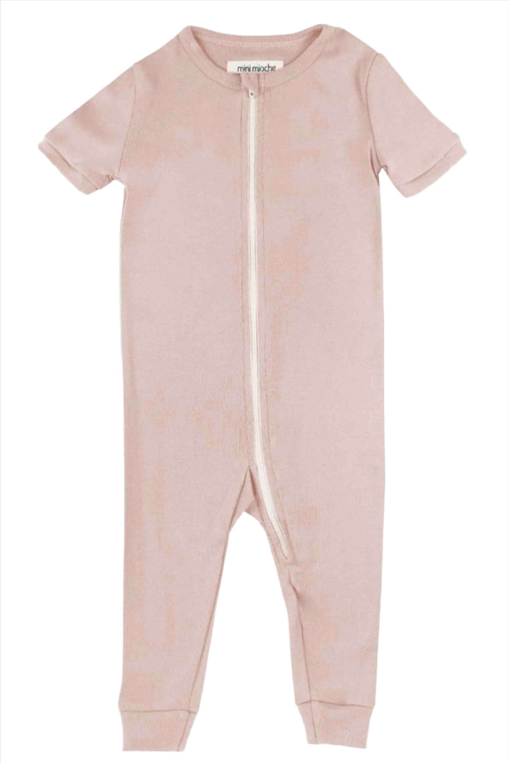 Blossom colored Dreamy Shortie (Short Sleeve) Sleeper Romper by Mini Mioche