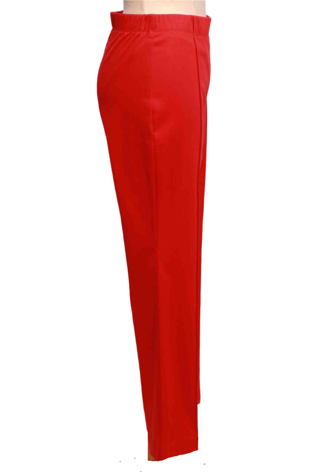 side view of Cherry colored Sigourney Cropped Flared Pintuck Pants by Fifteen Twenty