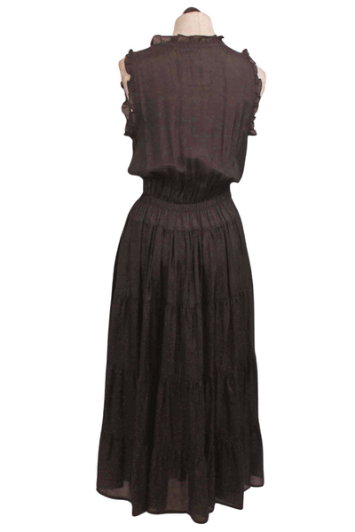 back view of Black Sleeveless Tiered Sophia Dress by Naudic