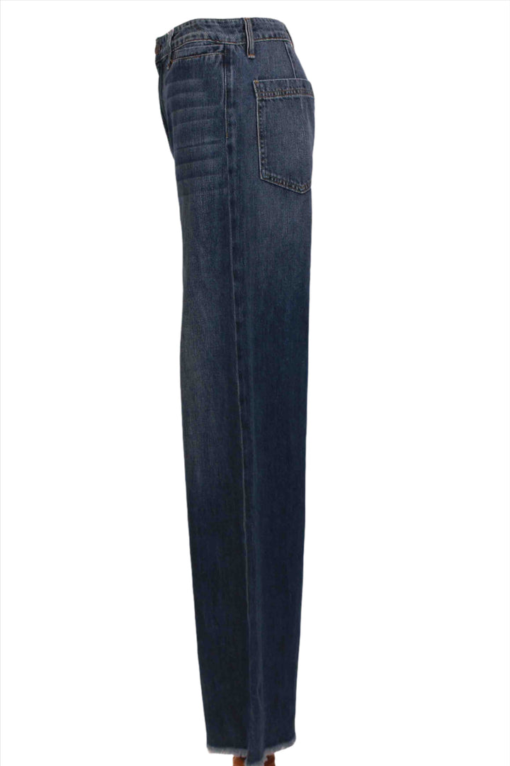 Side view of Sophia Super High Rise Wide Leg by Noend Denim in the Vista Wash