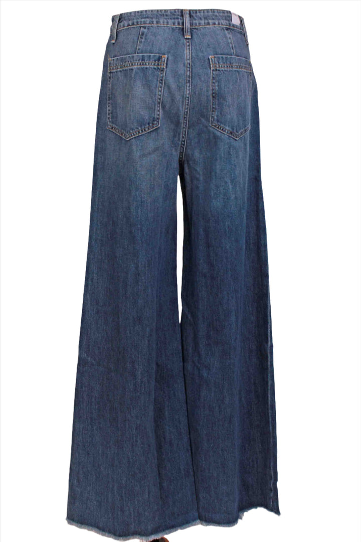 back view of Sophia Super High Rise Wide Leg by Noend Denim in the Vista Wash