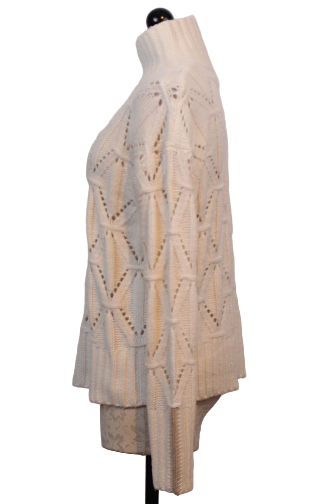 Side view of The Stand Out Sweater by Lisa Todd in Winter White