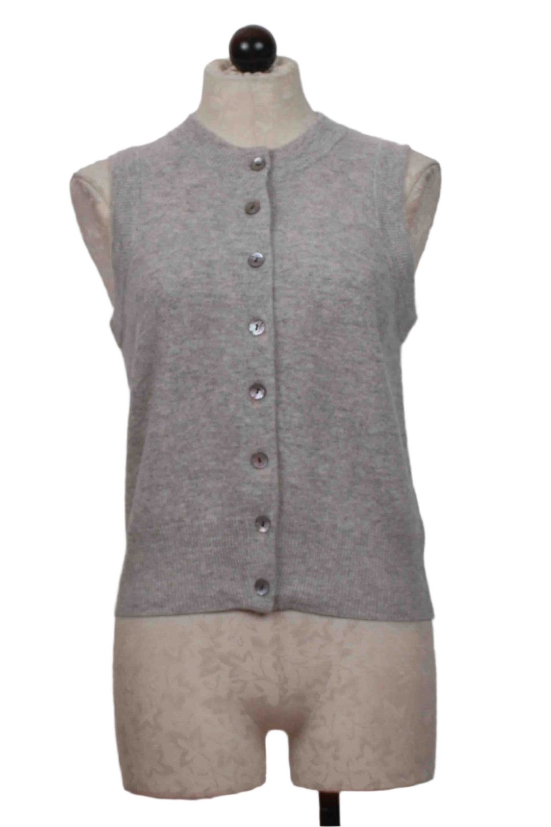 Fluffy Grey Stevie Button-Up Tank by Colorush