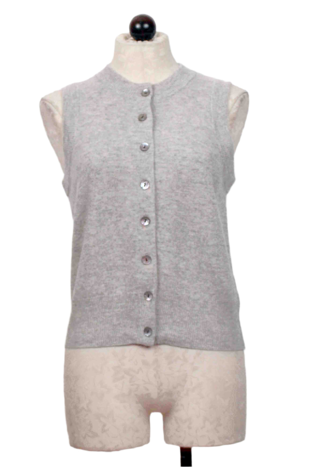 Fluffy Grey Stevie Button-Up Tank by Colorush