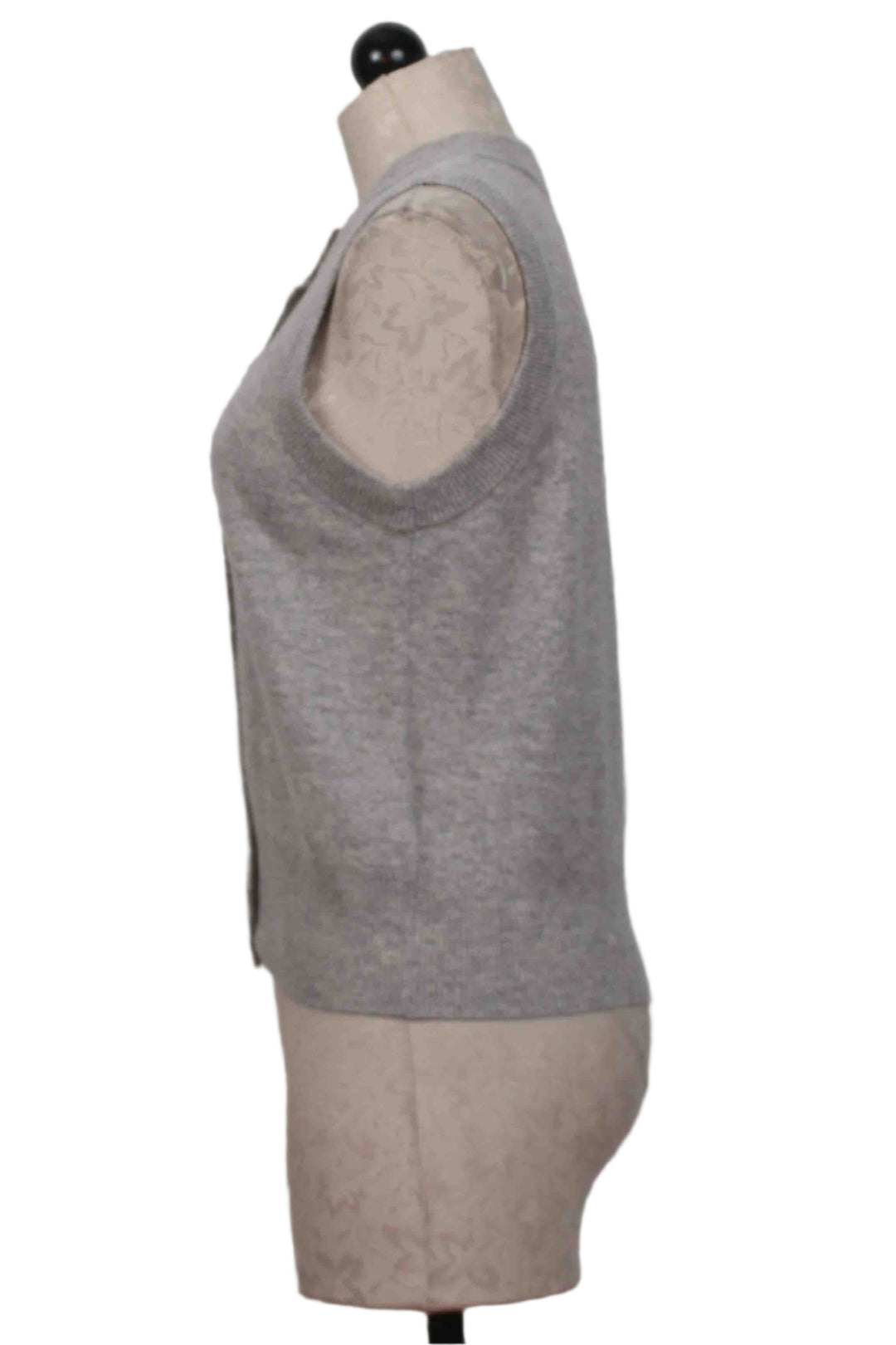 side view of Fluffy Grey Stevie Button-Up Tank by Colorush