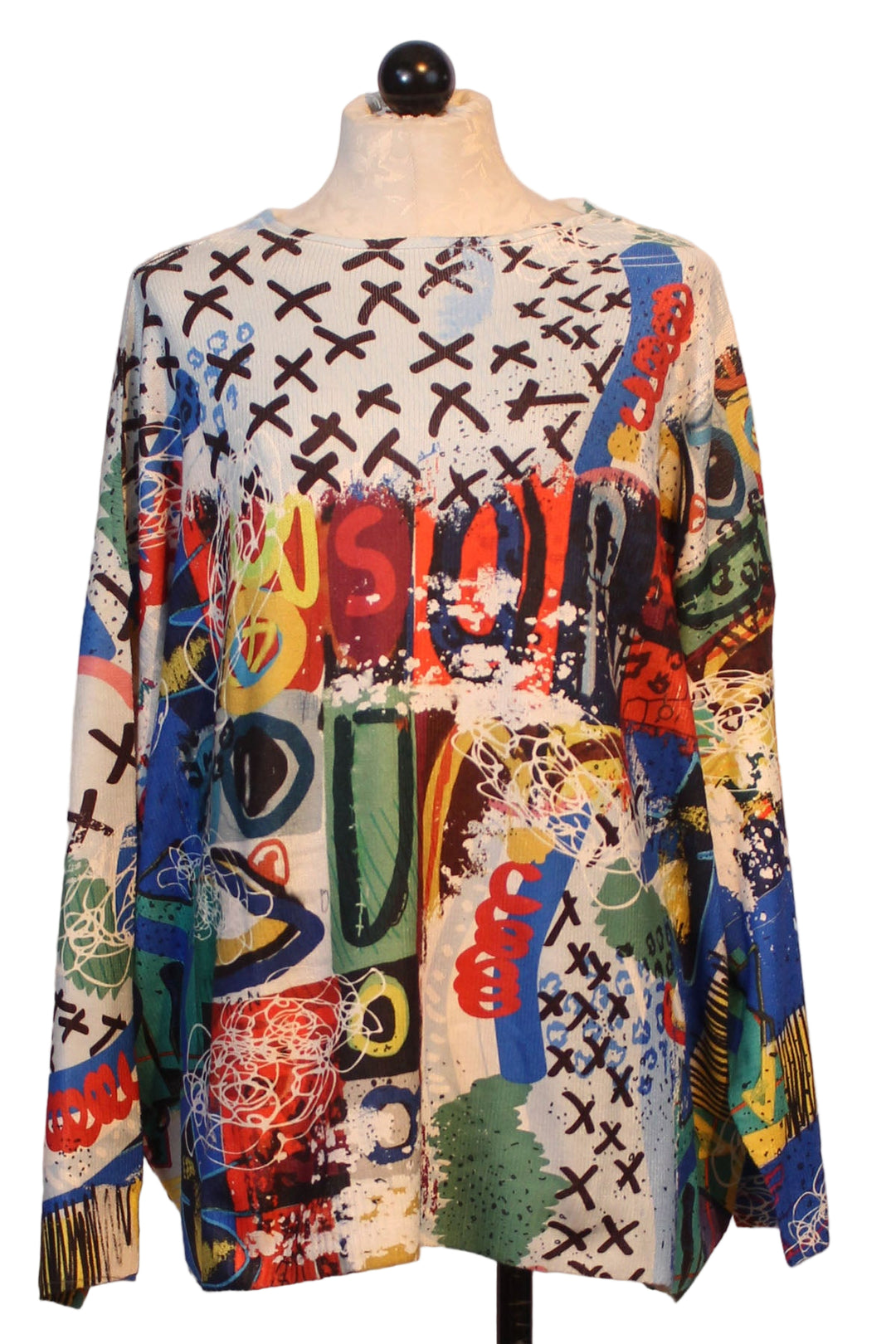 Long Sleeve Kids Graffiti Print Mock Neck Top by Inoah