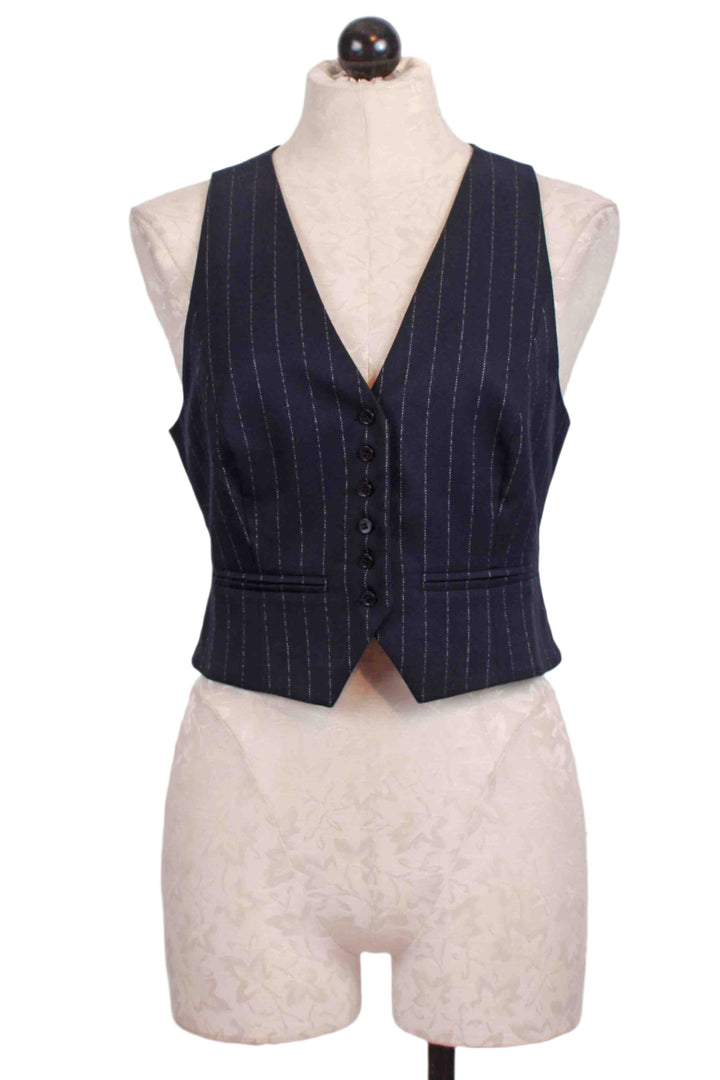 The Pinstripe Favorite Vest by Favorite Daughter in Navy