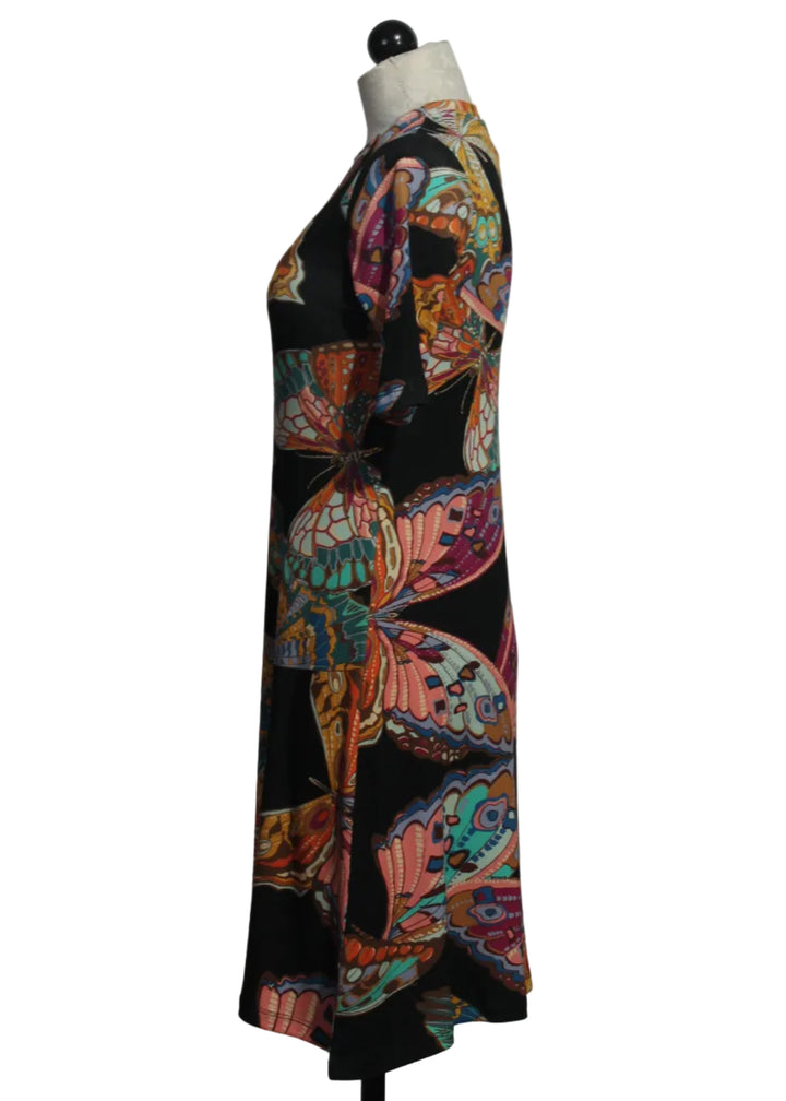 side view of The Swing Dress by Johnny Was in Ofelia Black 