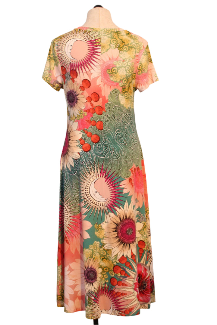 back view of The Janie Favorite Cap Sleeve Dress by Johnny Was in the Emily Print
