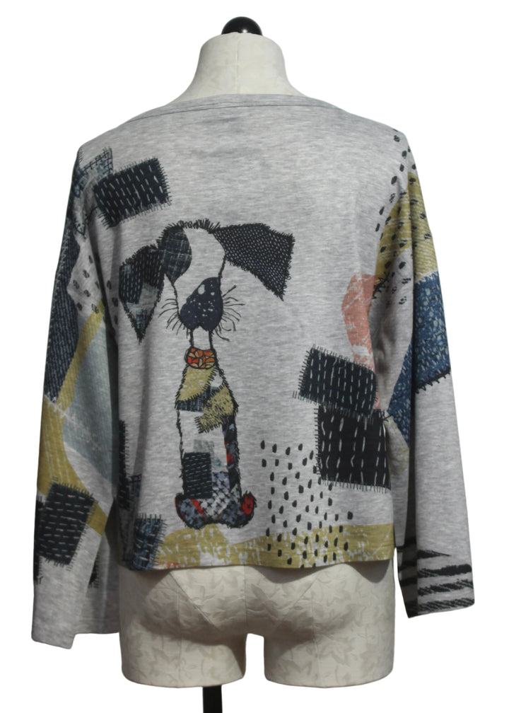 back view of The Sir Pawchington Dolman Sleeve Boat Neck Top by Inoah 