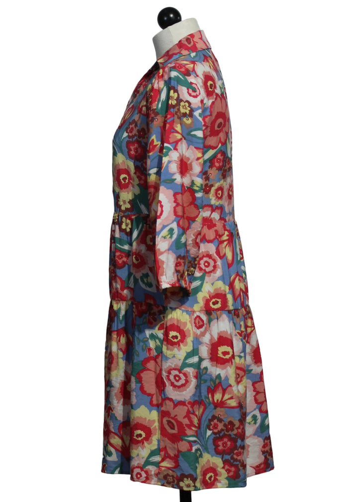 side view of Peri Spring Garden Print Quintessa Spring Garden Dress by Velvet Heart 