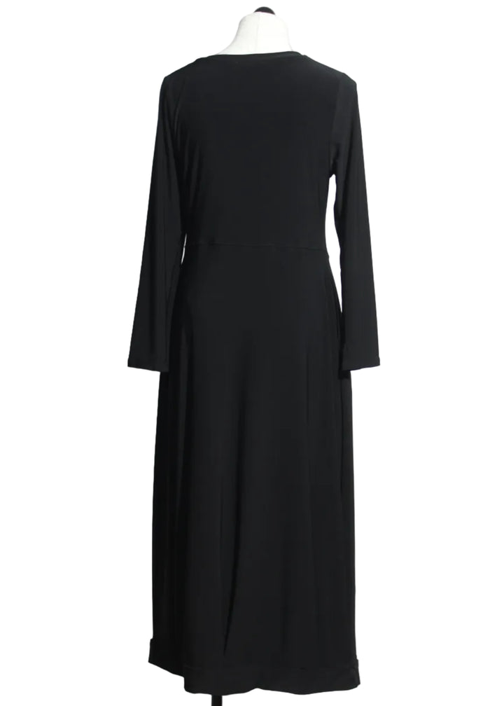 back view of The Black Stretch Jersey Diana Dress by Kozan 