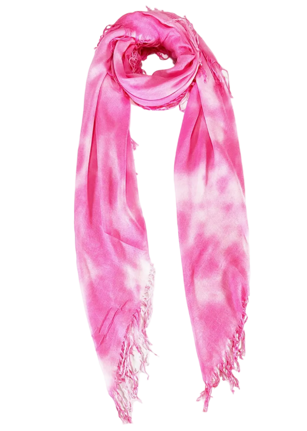 Hot Pink Cashmere Cloud Blend Tie Dye Scarf by Pacific Blue