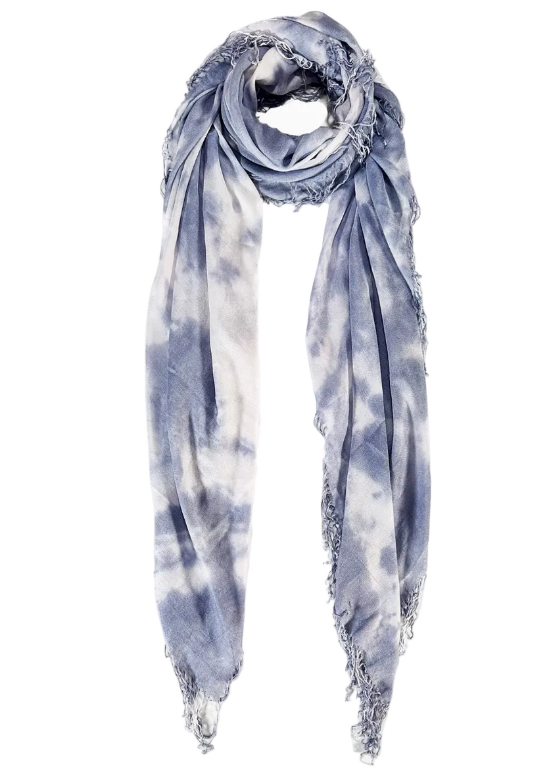 Faded Denim Cashmere Cloud Blend Tie Dye Scarf by Pacific Blue