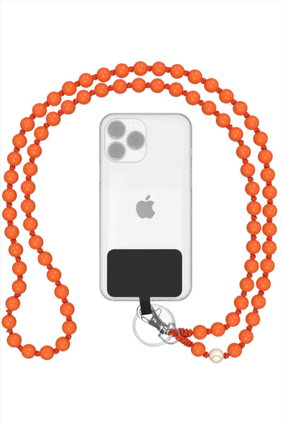 The Orange Beaded CellPhone Chain by Dropletsy