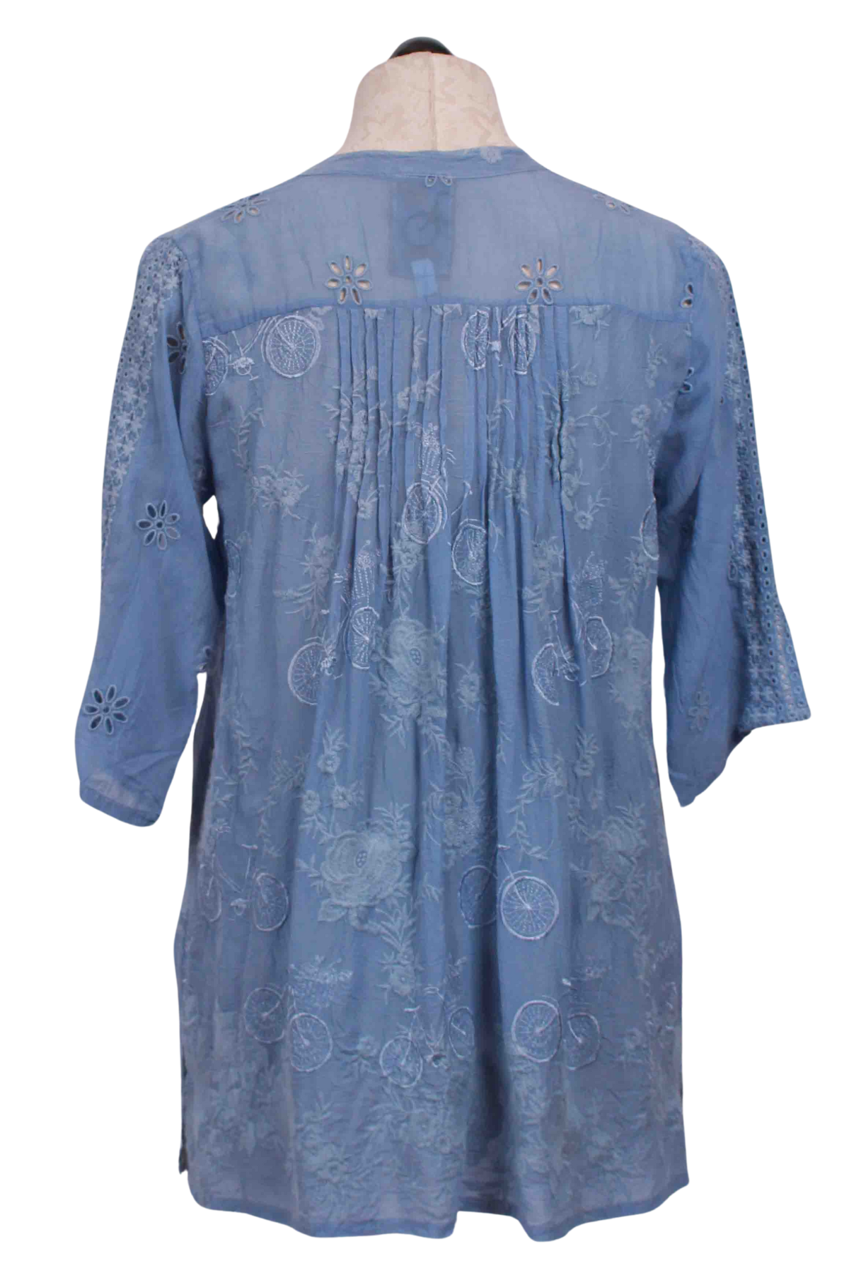 Back view of Blissful Blue Tili Ryder Tunic by Johnny Was