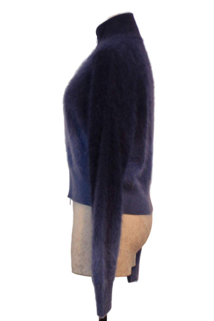 side view of Midnight Dip Brushed Dip Toto Sweater Jacket by Colorush