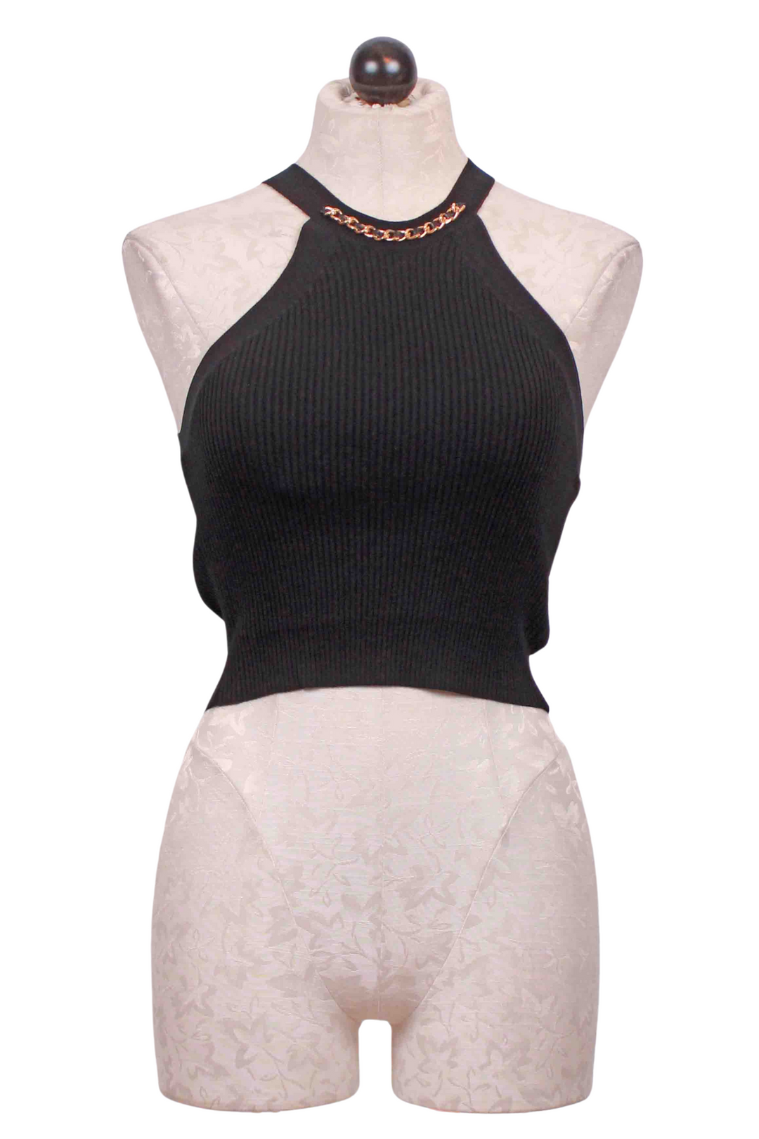 Black Tulip Rib Halter by Generation Love