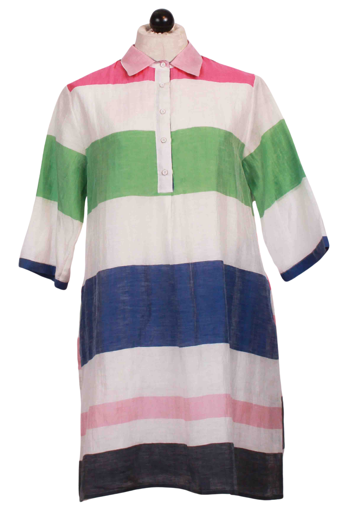 Tyanna Multicolor Stripe Linen Dress by Vilagallo