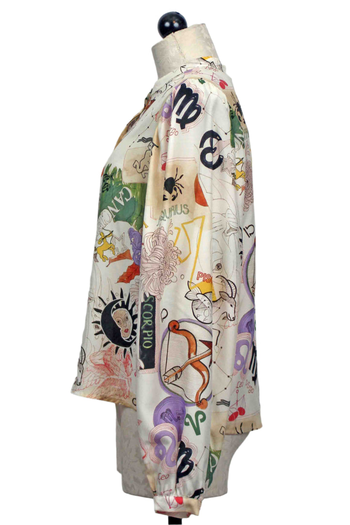 side view of Tysen Blouse by Marie Oliver in a Zodiac Print