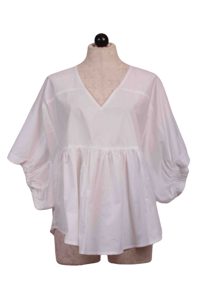  White Wide Sleeve Top by Alembika