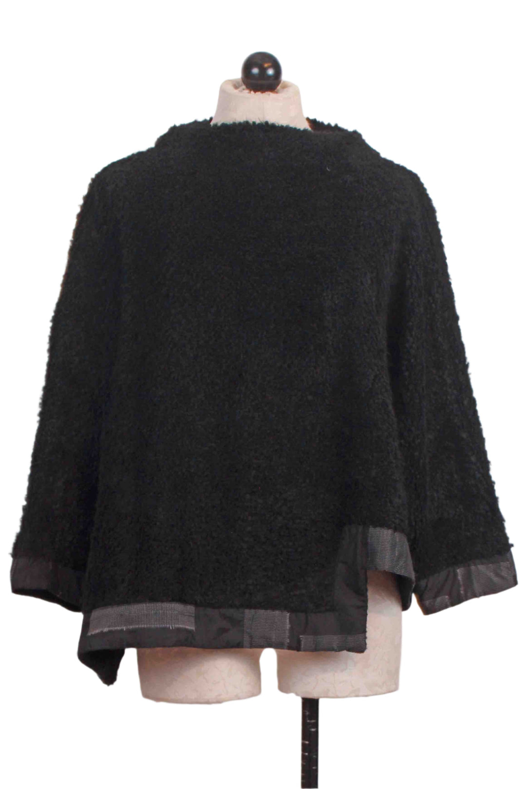 Black Oversized Boucle Knit Pullover by Alembika