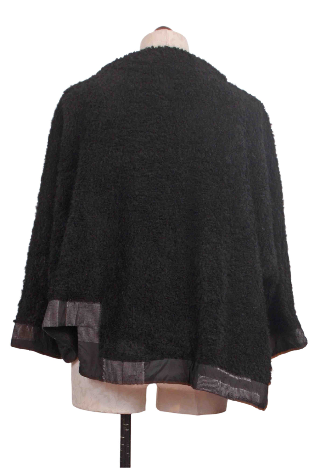 back view of Black Oversized Boucle Knit Pullover by Alembika