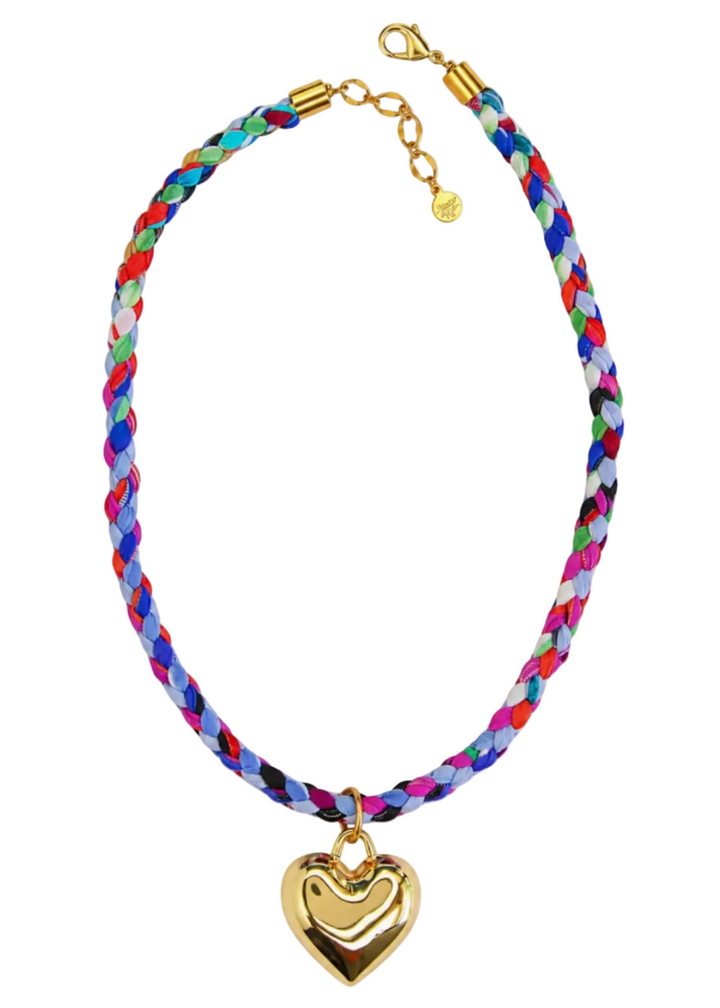 Capri Blue Valentina Necklace with Heart by Catherine Page