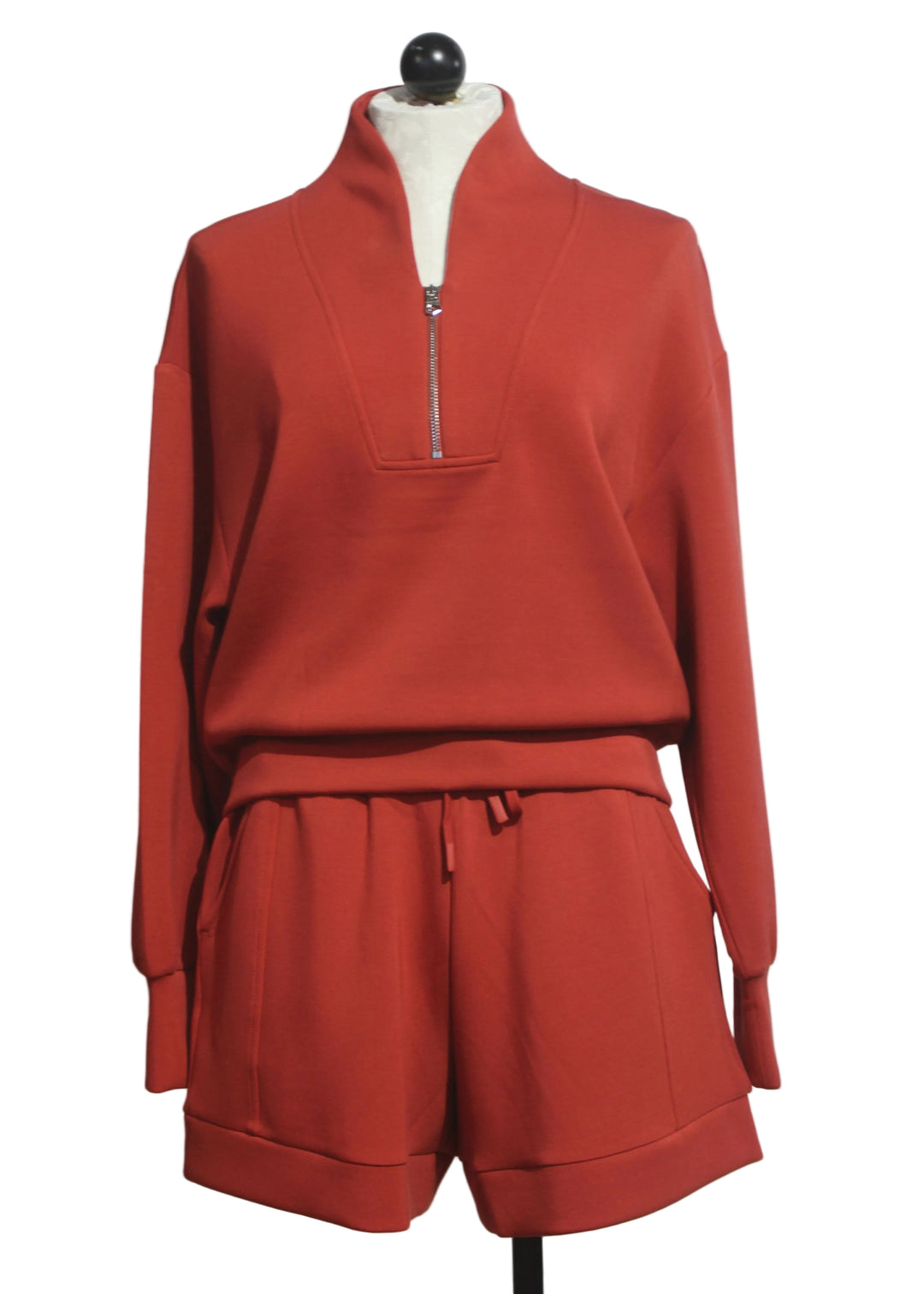 Davidson Sweat in Bossa Nova by Varley paired with the matching Atrium High Rise Short by Varley