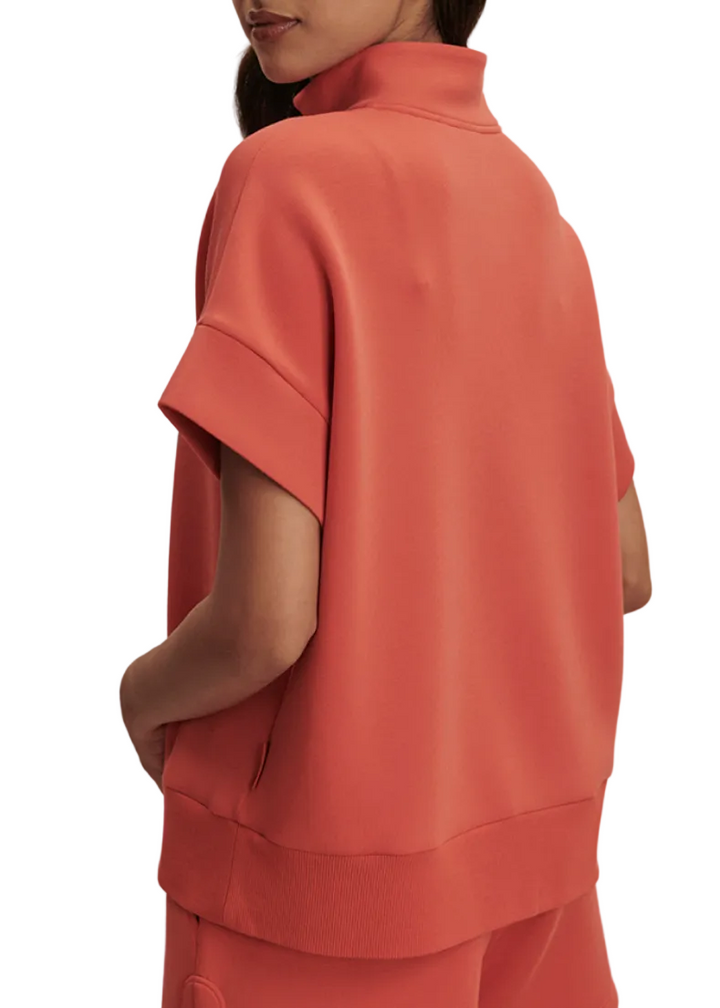 back view of The Richie Short Sleeve Sweat by Varley in Summer Fig