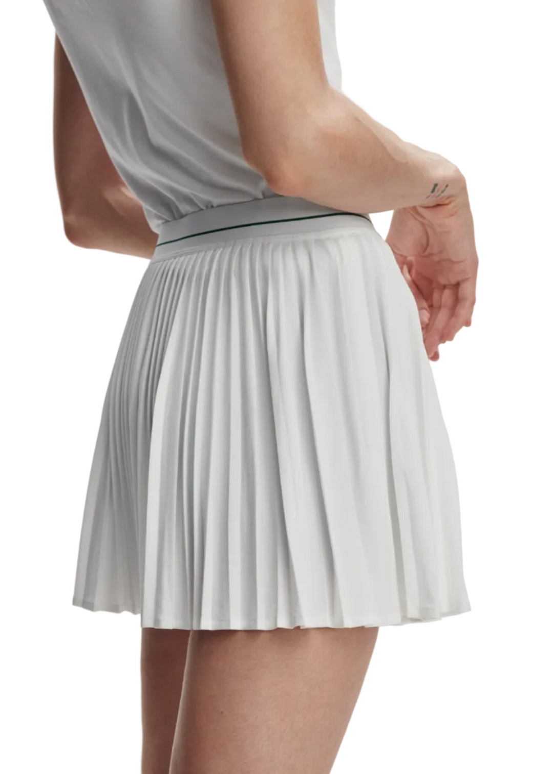 back view of White Clemency Mid Rise Skort 13.5 by Varley