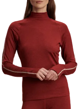 The Always Warm Mock Neck Baselayer by Varley in Red Dahlia Marl