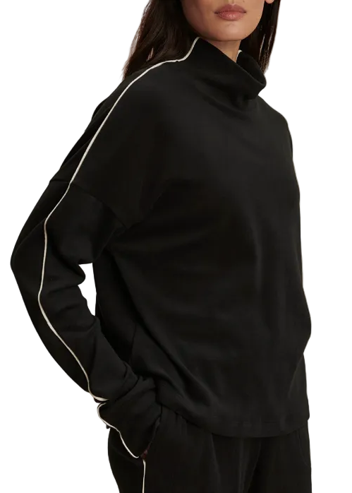 The Rona High Neck Midlayer by Varley in Black/Snow White